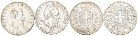 Vittorio Emanuele II (1861-1878) - Lotto di 2 monete da 2 Lire Stemma 1863 - zecche di Napoli e Torino - Ag 

SPEDIZIONE SOLO IN ITALIA - SHIPPING O...