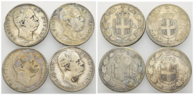 Regno d'Italia - Umberto I (1878-1900) - Lotto di 4 esemplari da 2 Lire - anni vari - Ag

med. MB+

SPEDIZIONE SOLO IN ITALIA - SHIPPING ONLY IN I...