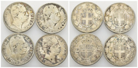 Regno d'Italia - Umberto I (1878-1900) - Lotto di 4 esemplari da 2 Lire - anni vari - Ag

med. MB+

SPEDIZIONE SOLO IN ITALIA - SHIPPING ONLY IN I...