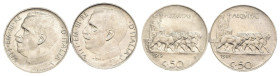 Regno d'Italia - Vittorio Emanuele III (1900-1943) - lotto di 2 monete da 50 centesimi Leoni 1919 e 1921 contorno liscio - ottima conservazione

qSP...