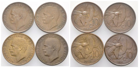 Regno d'Italia - Vittorio Emanuele III (1900-1943) - Lotto 4 monete da 10 centesimi Ape anni 1920, 1922, 1937

med. SPL+

SPEDIZIONE SOLO IN ITALI...