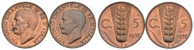 Regno d'Italia - Vittorio Emanuele III (1900-1943) Lotto n.2 Monete da 5 Centesimi 1935 "Spiga" - Cu - Rame rosso

FDC

SPEDIZIONE SOLO IN ITALIA ...