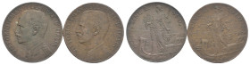 Regno d'Italia - Vittorio Emanuele III (1900-1943) - Lotto n.2 Monete da: 2 Centesimi "Italia su Prora" 1910 Gig.300, RARA - Cu

med.qSPL

SPEDIZI...