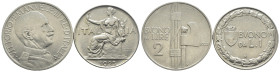 Regno d'Italia - Vittorio Emanuele III (1900-1943) - Lotto di 2 monete: Buono da 1 Lira e Buono da 2 Lire 1923

med. qSPL

SPEDIZIONE SOLO IN ITAL...