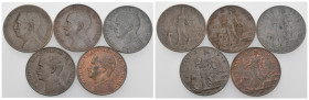 Regno d'Italia - Lotto n.5 Monete composto da: 2 Centesimi "Italia su Prora" 1911, 1914, 1915x2, 1916 - Cu

med.BB+/SPL

SPEDIZIONE SOLO IN ITALIA...
