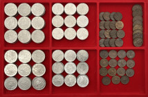 Regno d'Italia - Lotto di 183 monete del Regno d'Italia così composto: 72 esemplari da 2 Lire Impero; 16 esemplari da 5 Centesimi "Spiga"; 15 esemplar...