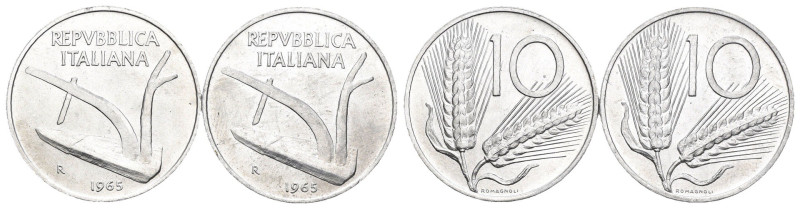 Repubblica Italiana - Lotto 2 monete da 10 Lire Spiga 1965

FDC

SPEDIZIONE ...