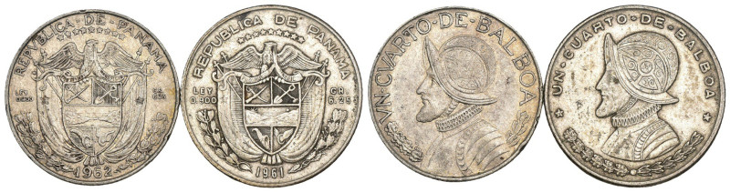 Panama - Lotto di 2 monete da 1/4 di Balboa 1961 e il 1962 - Ag

SPEDIZIONE IN...