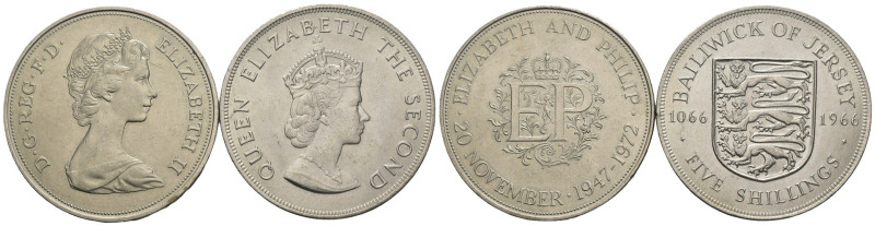 Regno Unito - Elisabetta II (1952-2022) - Lotto di 2 monete: 25 New Pence 1972 e...