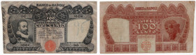 Banco di Napoli - 100 Lire "Tasso" - Emissione: 13/12/1914 - Firme: Miraglia/Mancini - Gig. (Bugani) BN 10E - Pieghe, fori da spillo, scritte

qBB
...