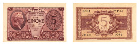 Regno d'Italia - Luogotenenza - 5 Lire Atena Elmata - 23/11/1944 - Gigante (Bugani) BS 14A - stampa decentrata

SPL

SPEDIZIONE SOLO IN ITALIA - S...