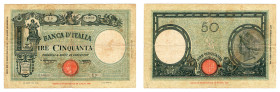Regno d'Italia - Vittorio Emanuele III (1900-1943) - 50 lire tipo "Barbetti" senza matrice - contrassegno fascio - emissione del 31.03.1943 - N°serie ...