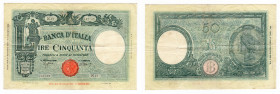Repubblica Sociale Italiana - 50 Lire Grande L (B.I.) - 11/11/1944 - RARA - Gigante (Bugani) BI 12B - strappo, pieghe

qBB

SPEDIZIONE SOLO IN ITA...