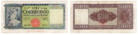 Repubblica Italiana - 500 Lire Italia - 10/02/1948 - RARA - Gig. (Bugani) BI 39B - manca un giro di colore oppure e stata lavata

BB

SPEDIZIONE S...