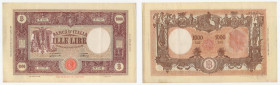 Repubblica Italiana - 1000 Lire "Barbetti" Grande M - Contrassegni: Testina/BI - Firme: Einaudi/Urbini - Emissione: 12/10/1946 - Crapanzano n.457 - Pi...