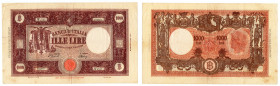 Repubblica Italiana - 1000 Lire Grande M - Contrassegni: Testina/BI - Firme: Einaudi/Urbini - Emissione: 18/01/1947 - Crapanzano 459 - Pieghe

BB
...