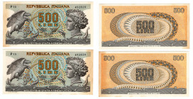 Repubblica Italiana - Lotto di 2 banconote da 500 Lire Aretusa - 20/10/1967 - consecutive - Gigante (Bugani) BS 25B

SPL+

SPEDIZIONE IN TUTTO IL ...