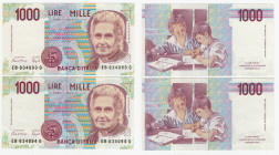 Repubblica Italiana - Lotto n.2 banconote - 1000 Lire "Montessori" - CONSECUTIVE 

FDS

SPEDIZIONE IN TUTTO IL MONDO - WORLDWIDE SHIPPING