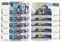 Repubblica Italiana - Lotto di 5 banconote - 10.000 Lire Volta - 1995 - consecutive - Gigante (Bugani) BI 76G

mediamente qFDS

SPEDIZIONE IN TUTT...