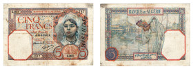 Algeria - Colonia francese (1830-1962) - 5 Franchi 1939 - P# 77

BB

SPEDIZIONE SOLO IN ITALIA - SHIPPING ONLY IN ITALY