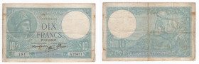 Francia - Banca di Francia - 10 Francs 1939 "Minerva" - N°781 - P84 - Pieghe / Macchie 

SPEDIZIONE SOLO IN ITALIA - SHIPPING ONLY IN ITALY