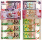 Sri Lanka - Lotto di 5 Banconote composto da: Repubblica Democratica Socialista (dal 1972) 20 Rupees 1995, 20 Rupees 2010, 10 Rupees 1991, 10 Rupees 1...