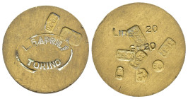 Peso Monetale - Italia - 20 Lire - Punzoni vari - L.CAPRILE TORINO - Interessante - gr. 20

qSPL

SPEDIZIONE SOLO IN ITALIA - SHIPPING ONLY IN ITA...