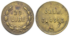 Peso Monetale - 20 Lire - Punzoni vari - gr. 6,46

BB+

SPEDIZIONE SOLO IN ITALIA - SHIPPING ONLY IN ITALY