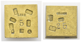 Peso Monetale - Quadrato - Italia - 5 Lire - Punzoni vari - gr. 25

BB/qSPL

SPEDIZIONE SOLO IN ITALIA - SHIPPING ONLY IN ITALY