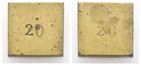 Peso Monetale - Quadrato - Punzone "20" - gr. 20,02

BB+

SPEDIZIONE SOLO IN ITALIA - SHIPPING ONLY IN ITALY