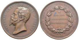 Vittorio Emanuele II (1861-1878) - Medaglia 1862 emessa a ricordo della partecipazione del Ministero dell'Agricoltura Industria e Commercio all' espos...