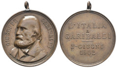 Italia - Giuseppe Garibaldi (1807-1882) - Medaglia 2 Giugno 1902 commemorativa del 20° anniversario della morte - Sarti 214 - AE - appiccagnolo - mm 3...