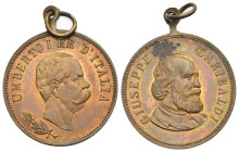 Medaglia - Giuseppe Garibaldi (1807-1882) - Medaglia Visita a Roma di Re Umberto a Garibaldi nel 1879 - Sarti 420 - Ae - mm 25 - Macchie

qSPL

SP...