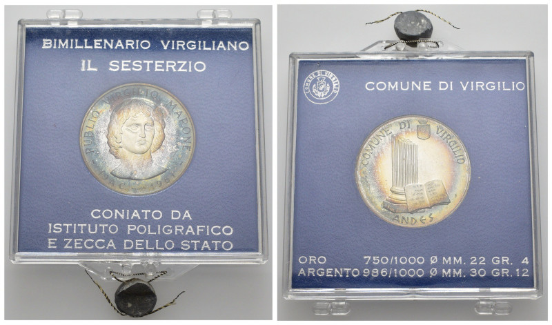 Medaglia Bimillenario Virgiliano in confezione piombata IPZS - gr. 12 - Ag .986...