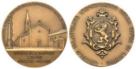 Medaglia Centenario del ritorno dei frati della soppressione napoleonica, Chiesa di S. Daniele, Lonigo 1891-1991 - opus: Teruggi - AE - 54,03 g; Ø 50 ...