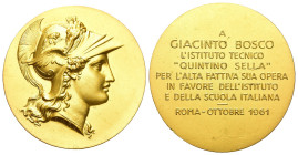 Medaglia Istituto Tecnico Quinto Sella a Giacinto Bosco - Roma, Ottobre 1961 - AE dorato - 52 g; Ø 52 mm

SPL

SPEDIZIONE IN TUTTO IL MONDO - WORL...