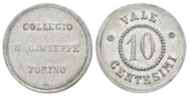 Gettone collegio San Giuseppe Torino da 10 Centesimi - Al - 0,93 g; Ø 21 mm

SPEDIZIONE SOLO IN ITALIA - SHIPPING ONLY IN ITALY