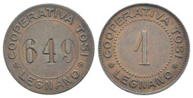 Italia - gettone da 1 centesimo della Cooperativa Tosi di Legnano - 2,60 g - Cu

qSPL

SPEDIZIONE IN TUTTO IL MONDO - WORLDWIDE SHIPPING