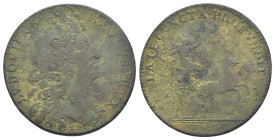 Francia - Luigi XIV (1643-1715) - gettone - D/LVDOVICUS MAGNVS REX· - testa nuda a destra - R/ LATE CVNCTA PROFVNDIT - Aurora su quadriga regge un dra...