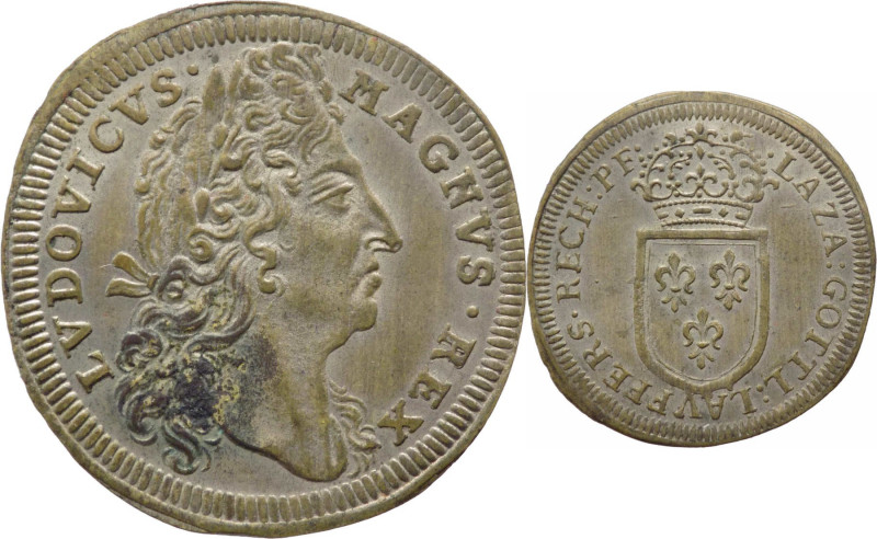 Francia - Luigi XIV (1643-1715) gettone prodotto a Norimberga - D/ LVDOVICVS . M...