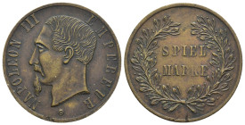 Gettone Napoleone III Spiel Marke - AE - 8,87 g; Ø 30 mm

SPEDIZIONE SOLO IN ITALIA - SHIPPING ONLY IN ITALY