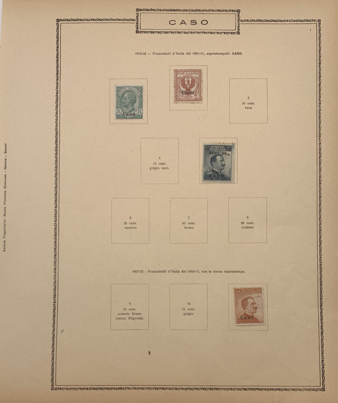 Caso, Isola dell'Egeo - numero 2 serie 1912-1922 di francobolli come da fotograf...