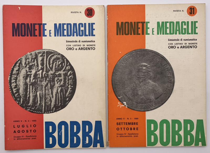 CESARE BOBBA - lotto di 2 riviste: numero 30 e numero 31, monete e medaglie 1969...