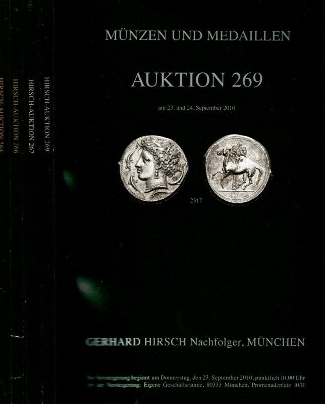 HIRSCH Gerhard - Lotto di 4 cataloghi n 264-266-267-269. Munchen, 2009\10. ( mon...