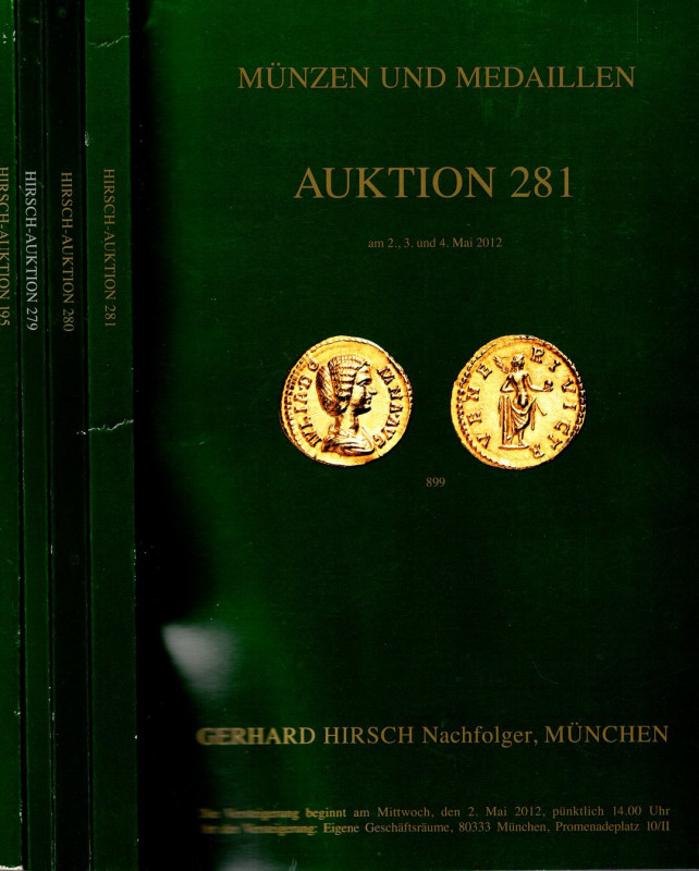 HIRSCH Gerhard - Lotto di 4 cataloghi n 185-279-280-281. Munchen,1997\ 2012. ( m...