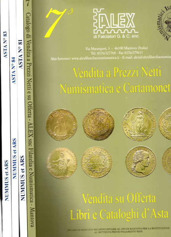 NUMMUSet ARS - 81-83-84. ALEX NUM. N 7. SOTHEBY October 1980 lotto di 5 catalogh...