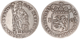 Bataafse Republiek (1795-1806) - Holland - 1 Gulden 1795 (Sch. 91a / Delm. 1179) - VF+