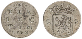 Bataafse Republiek (1795-1806) - Utrecht - Dubbele Wapenstuiver 1799 reeded edge (Sch. 105) - VF/XF