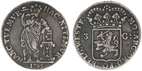 Bataafse Republiek (1795-1806) - West-Friesland - 3 Gulden 1795 (Sch. 85a / Delm. 1147) - VF