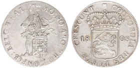 Koninkrijk Holland (Lodewijk Napoleon 1806-1810) - Zilveren Dukaat 1808 (Delm. 982 /Sch. 123/S) - 28,12 gram - Obv. Standing knight / Rev. Crowned arm...